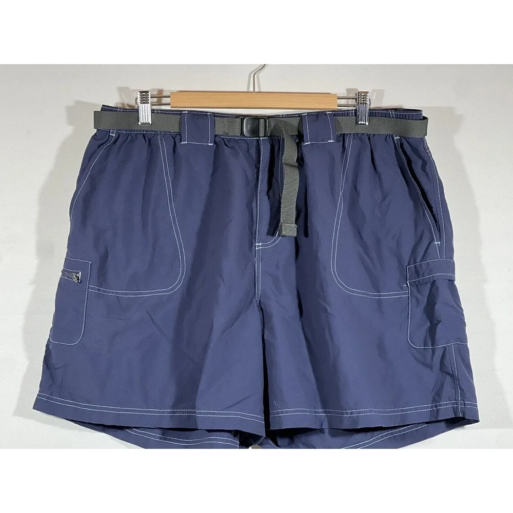 Columbia Cargo Shorts Mens 2XL Blue Hiking Gorpcore Outdoor Utility Trail